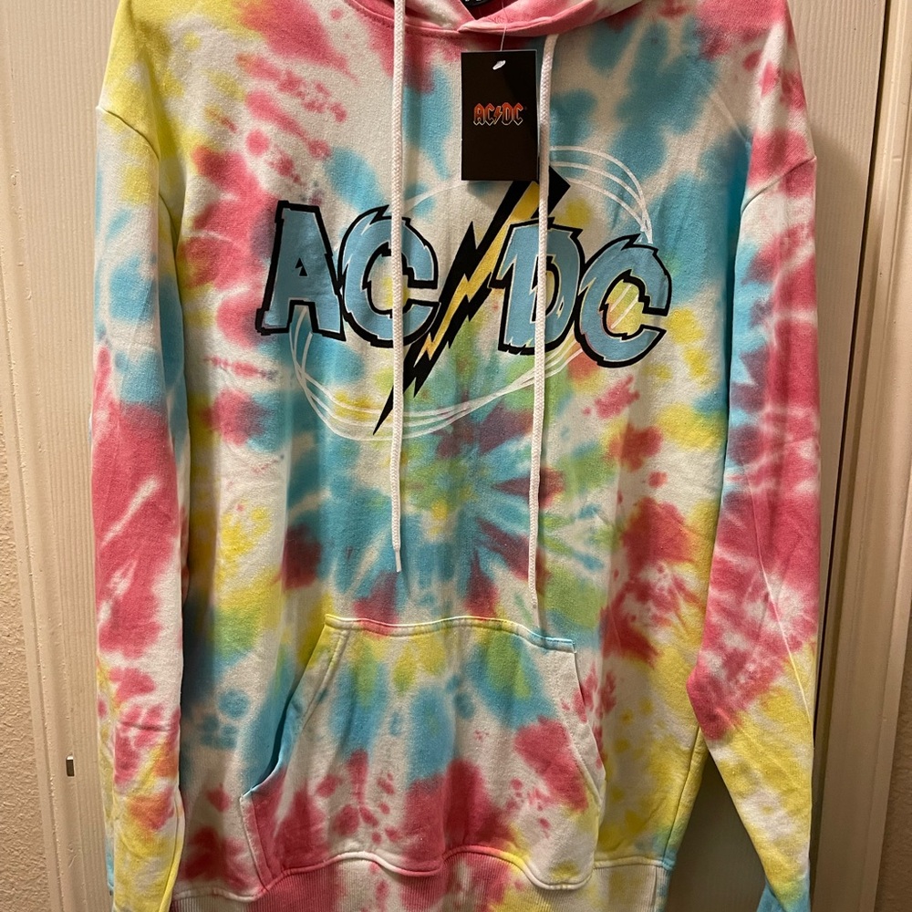 ACDC tie dye hoodie size medium